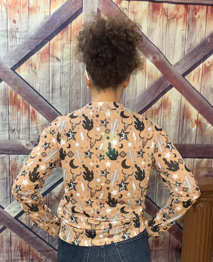 Sunshine & Rodeos Mesh Western Top