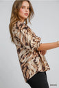 Umgee Animal Print Button Down Top