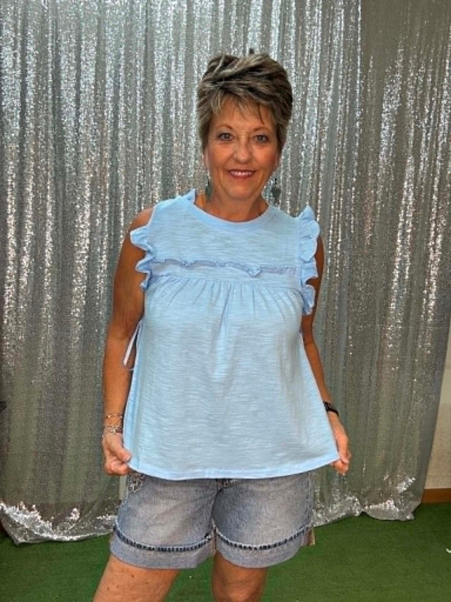 Very J Ruffled Babydoll Top