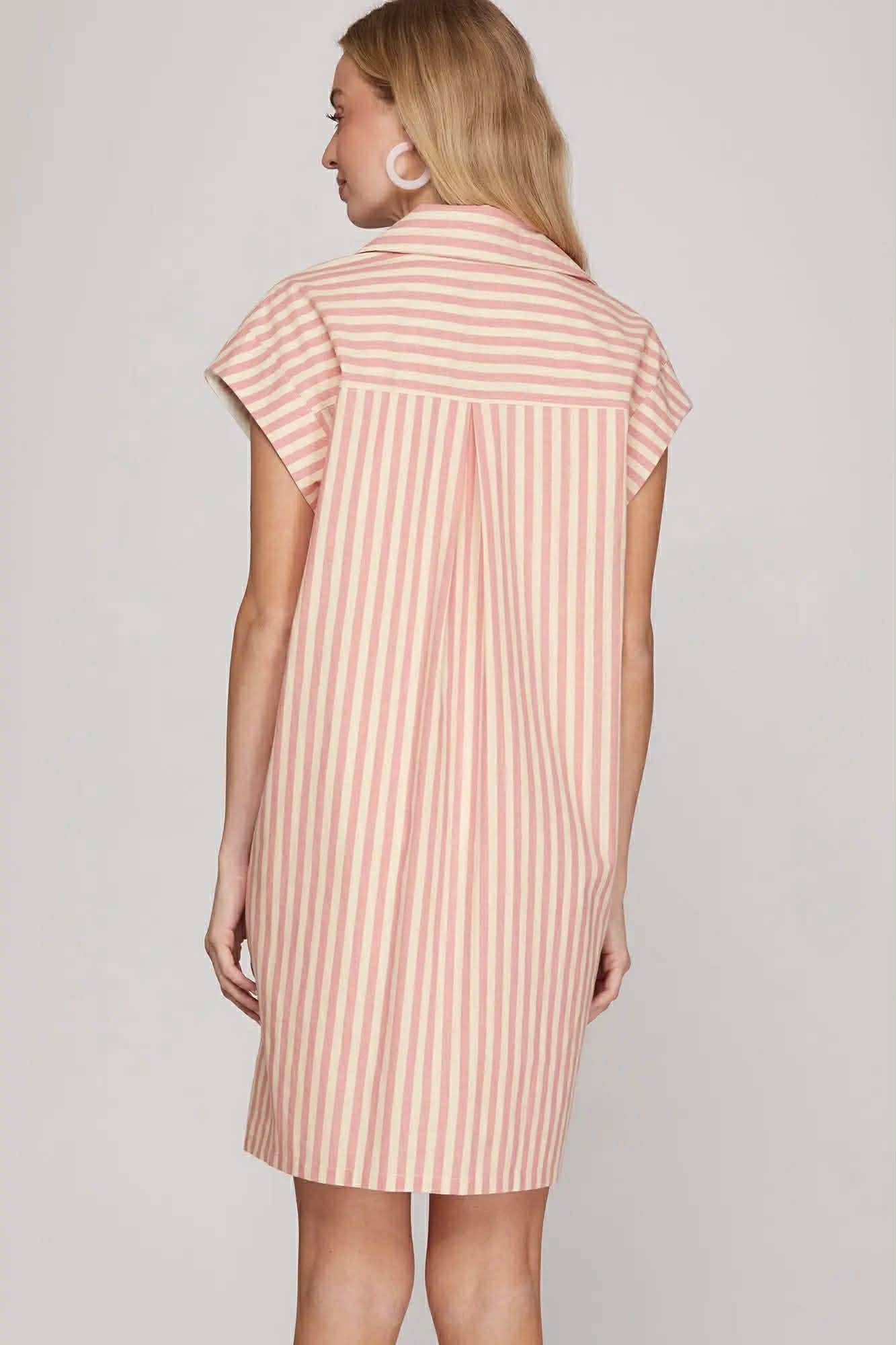 She & Sky Button Front Shirt Dress