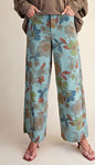 Easel floral stretch twill pants PLUS