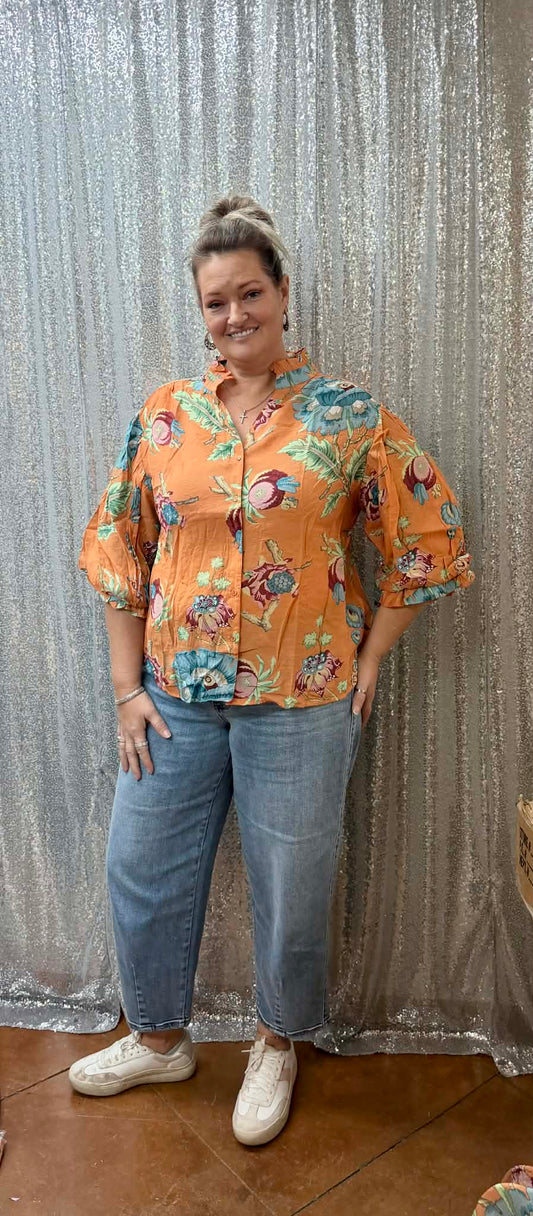 Gigio Coral Mix Blouse PLUS