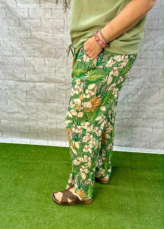 Cotton Bleu floral plus pants
