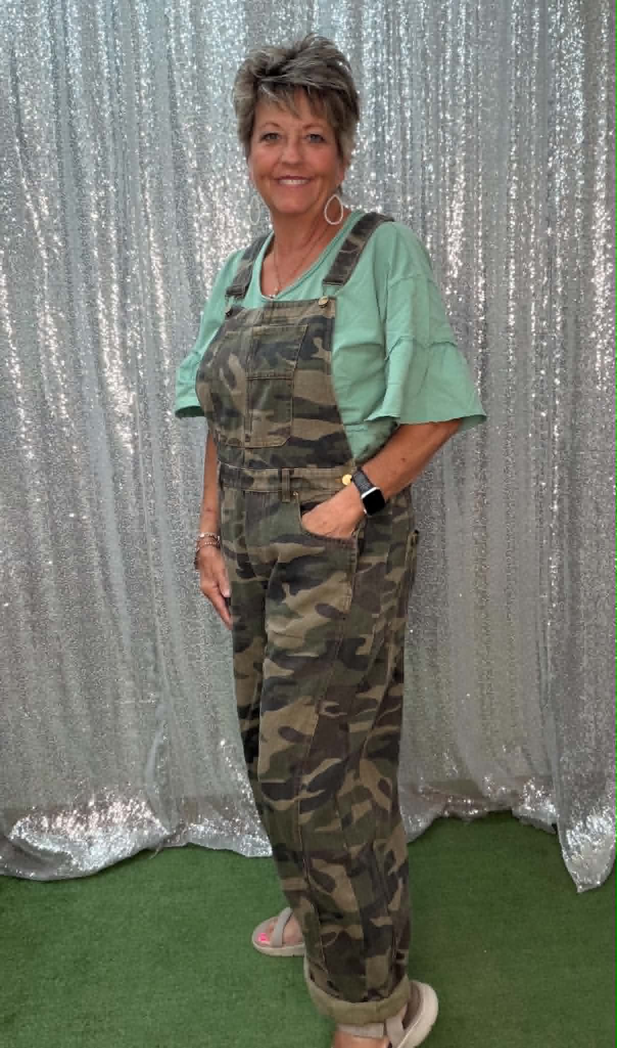Oddie Washed Camo Overalls Plus