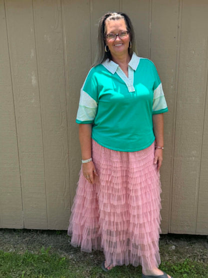 New Me Seafoam mix top