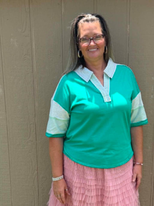 New Me Seafoam mix top