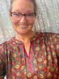Easel boho brown floral top