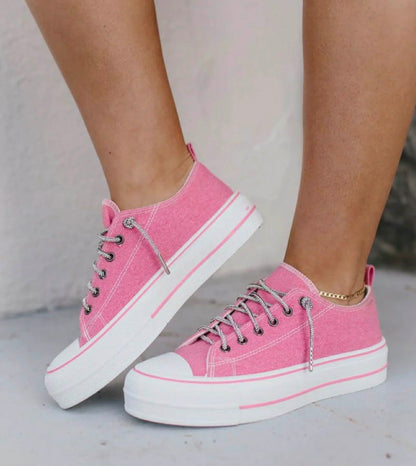 Very G Harmon Pink Sparkle Platform shoes
