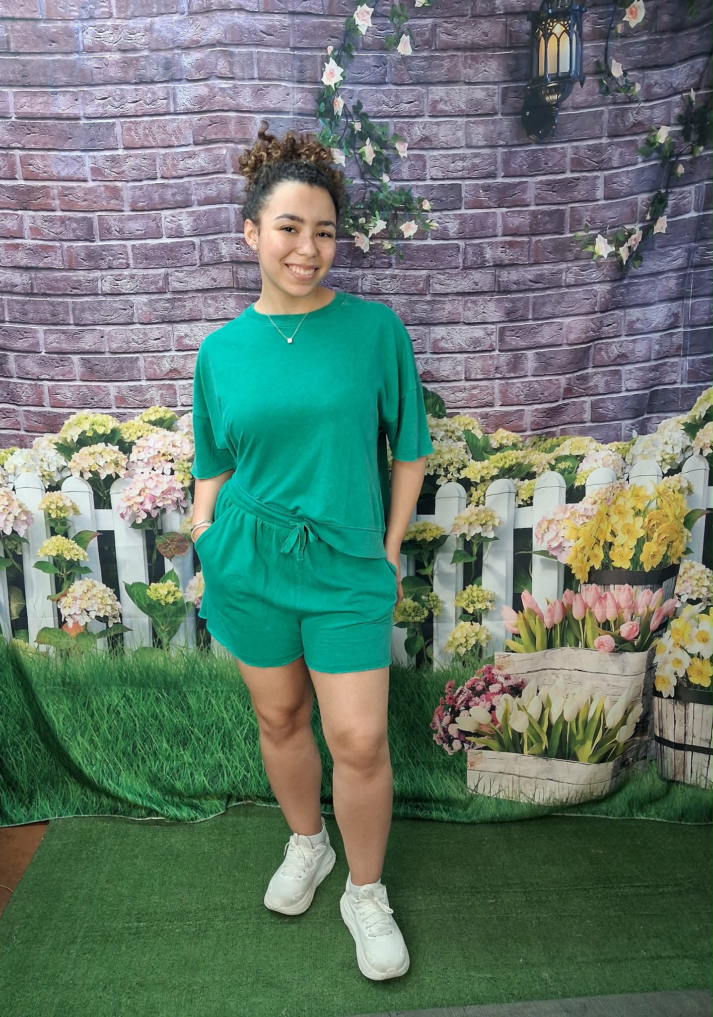 Very J seafoam short set