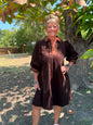 Umgee Corduroy Leopard Dress