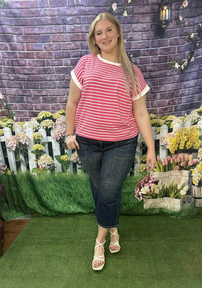 Zenana Plus Striped Tops