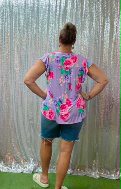 Dear Scarlett flutter sleeve top