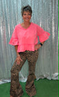 New Me V-neck T-shirt w/ruffles