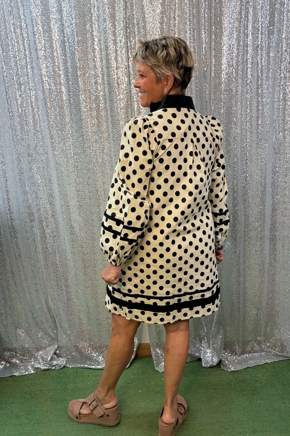 Jodifl Cream Polka Dot Dress