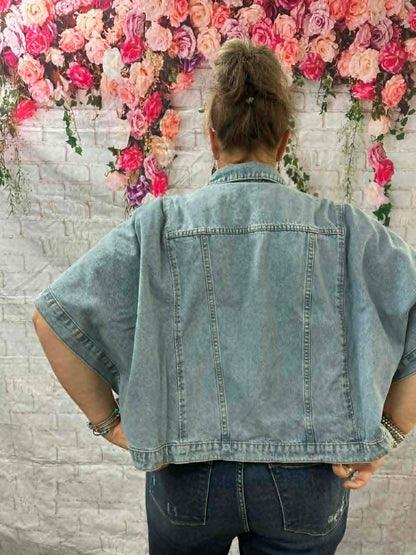 Wishlist denim poncho jacket