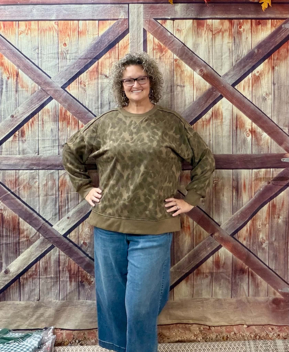 New Me Mocha abstract spot sweatshirt