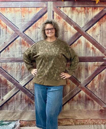 New Me Mocha abstract spot sweatshirt