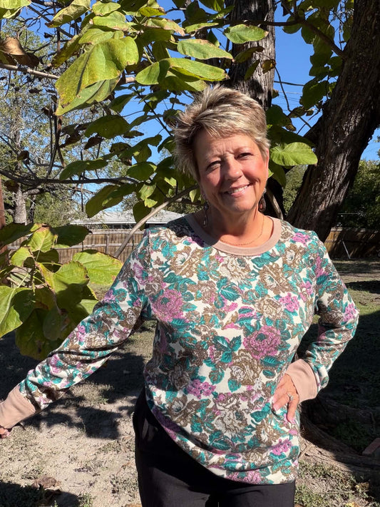 Staccato floral Hacci top