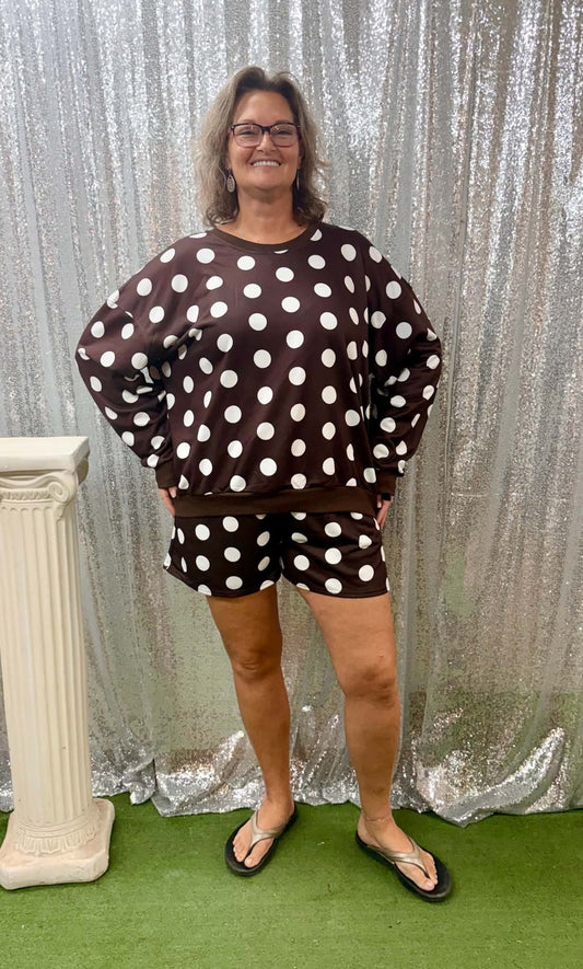 Heimish Long Sleeve Top w/ Shorts Set PLUS