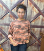 Made In Italy Camo Raw Seam Top