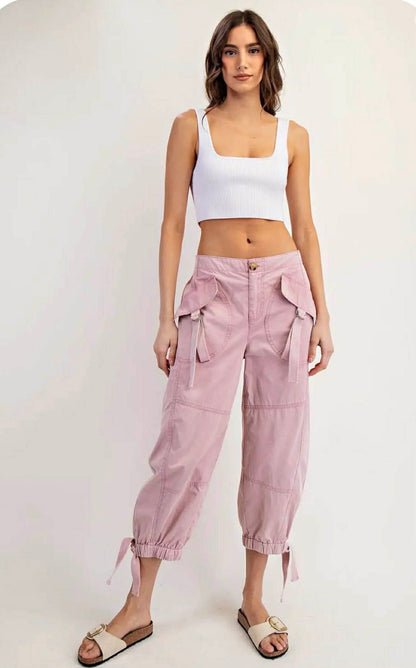 Vintage Rose Cargo Joggers