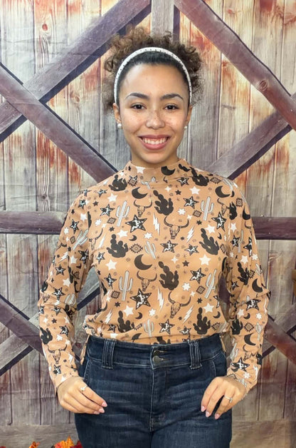 Sunshine & Rodeos Mesh Western Top