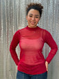 Sunshine & Rodeo Mesh rhinestone top PLUS