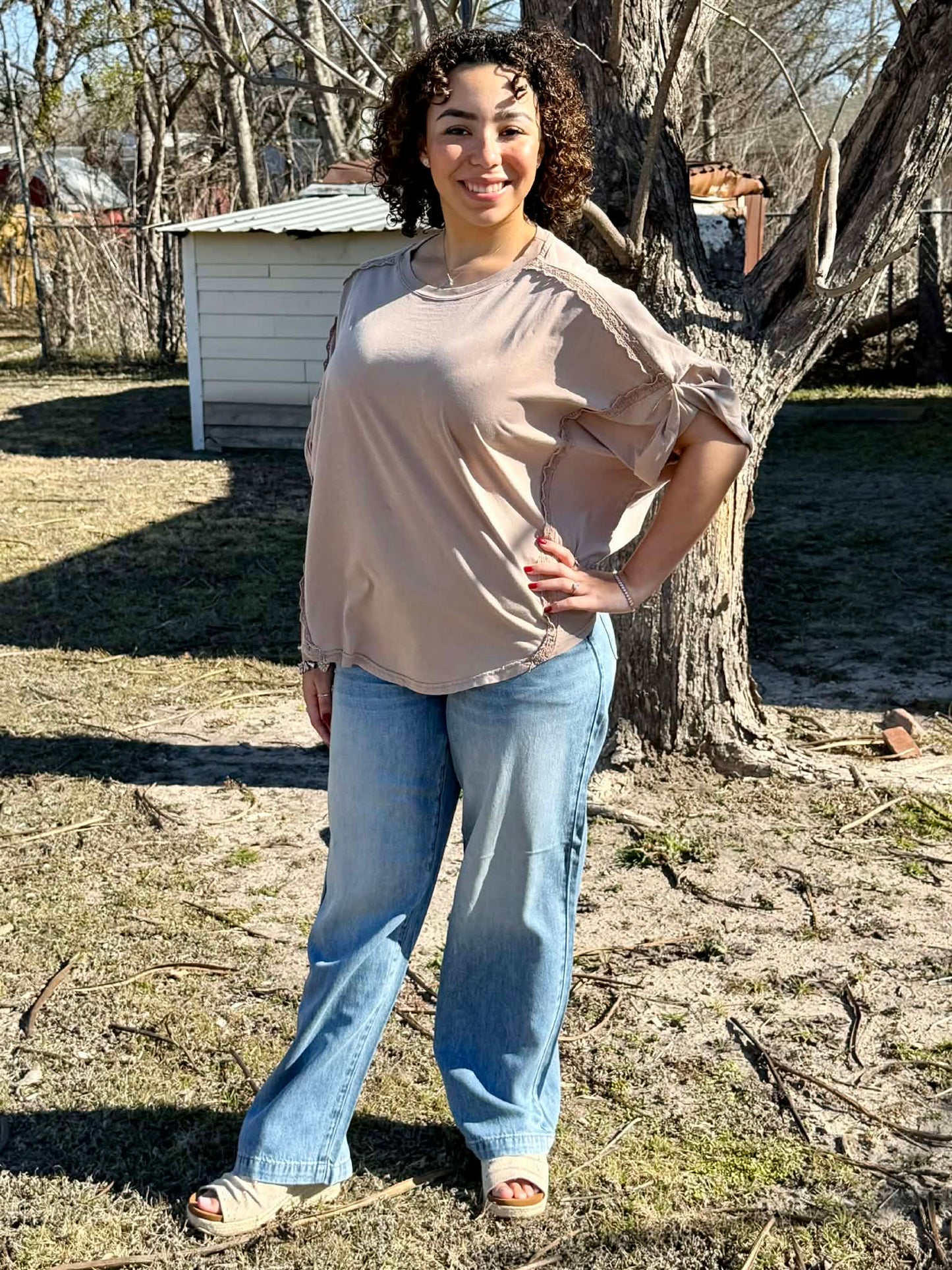 Judy Blue Featherweight baggy elastic/button