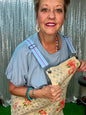 Easel blue strap floral overalls