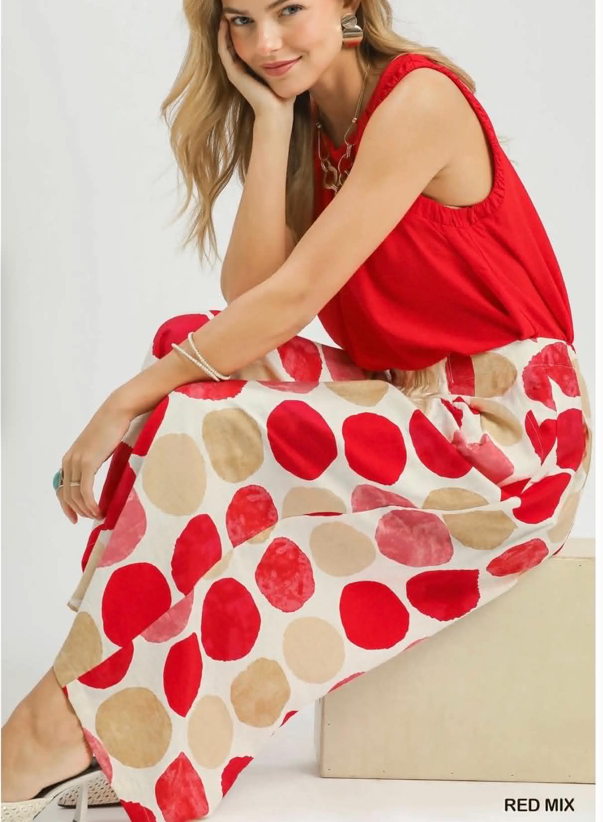 Umgee wide leg polka dot pants