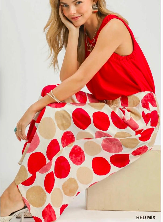Umgee wide leg polka dot pants