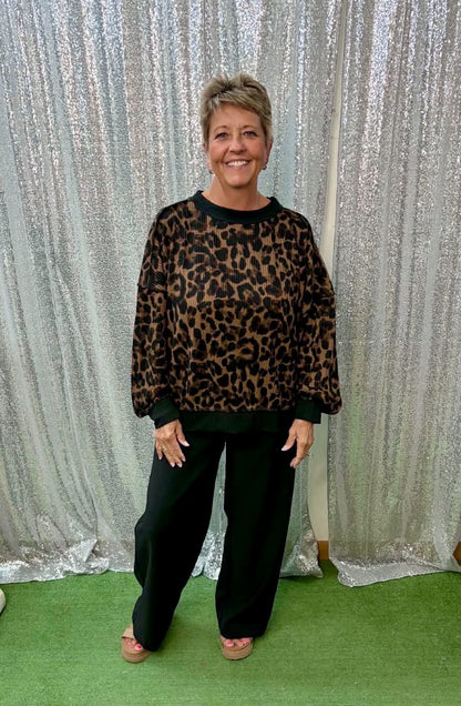 Heimish Leopard Print Long Sleeve Top