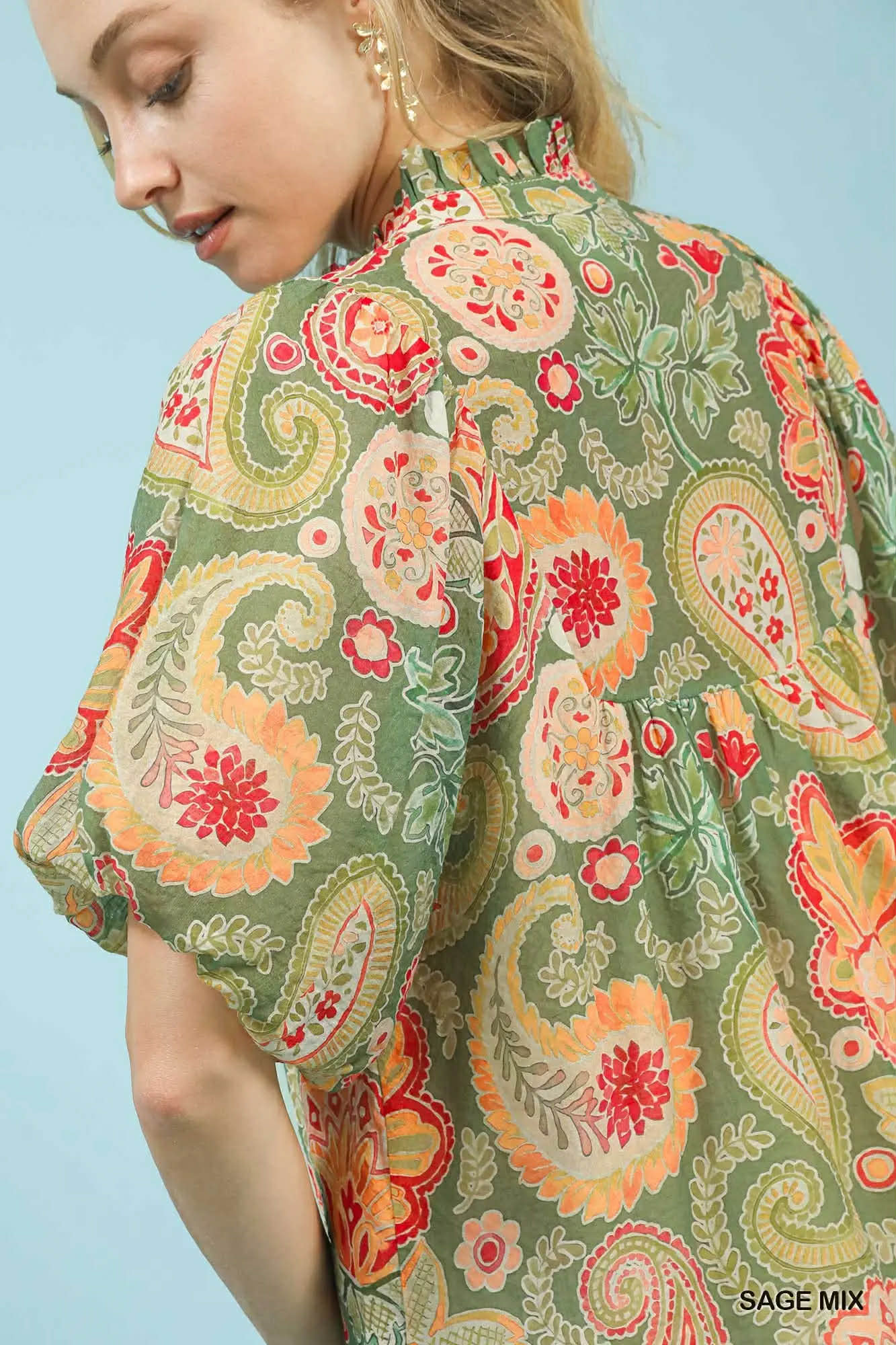 Umgee Mix Paisley Blouse