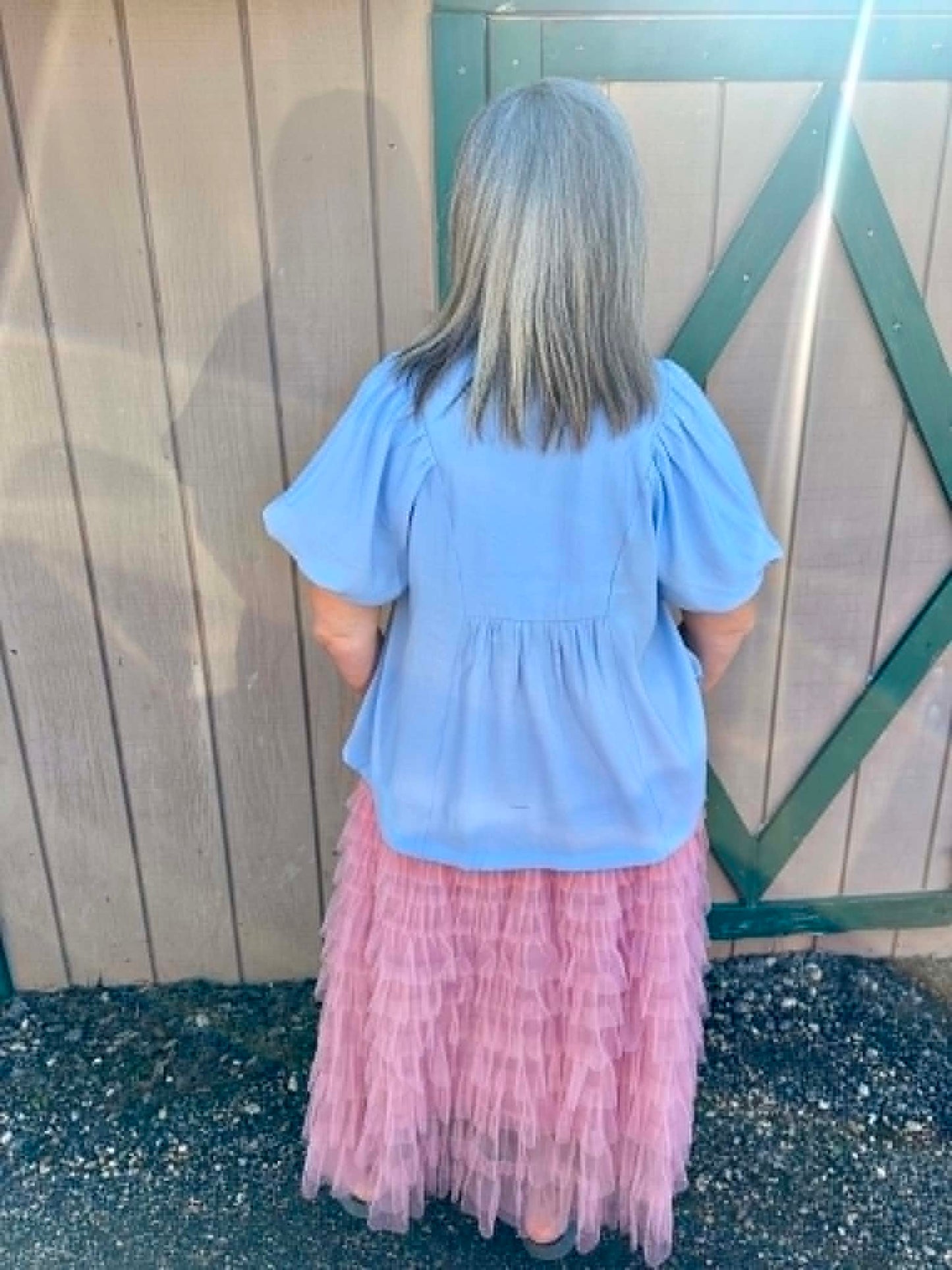 Umgee Bubble Sleeve Blouse PLUS