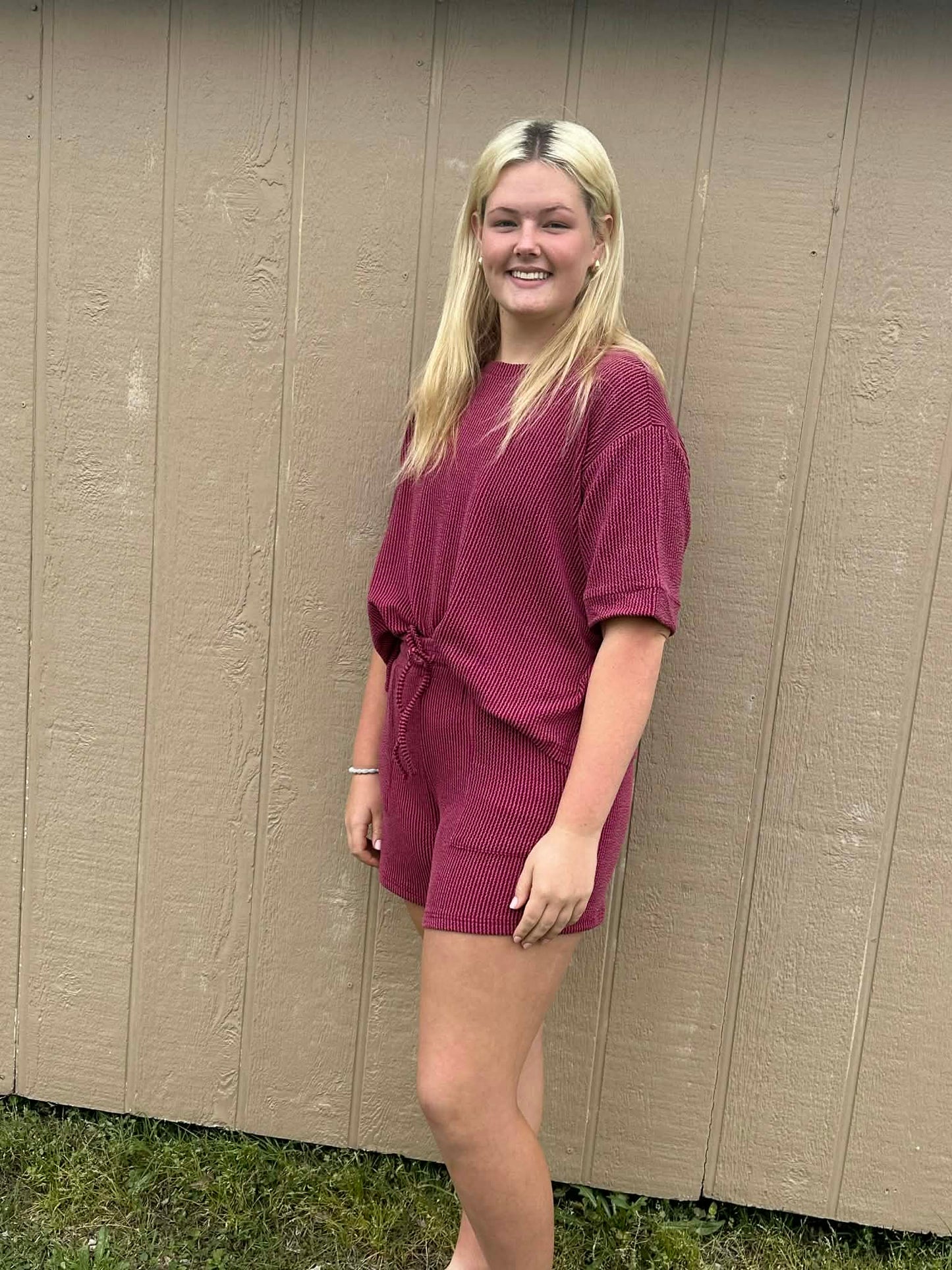 Zenana ribbed shorts SET