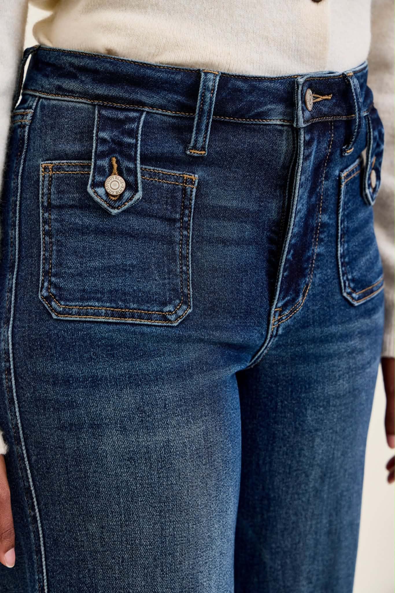 JUDY BLUE LUX  RETRO WIDE w/ FRONT PATCH POCKET