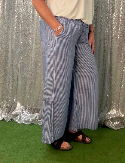 Umgee Vertical Stripe Pants PLUS