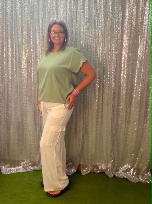YELETE white linen pants PLUS