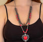Squash Blossom heart Layered Necklace