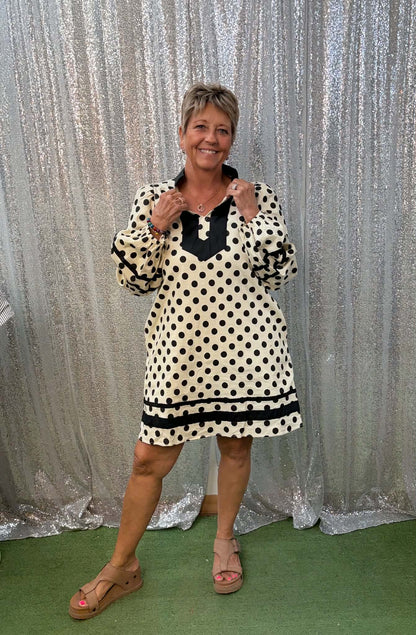 Jodifl Cream Polka Dot Dress