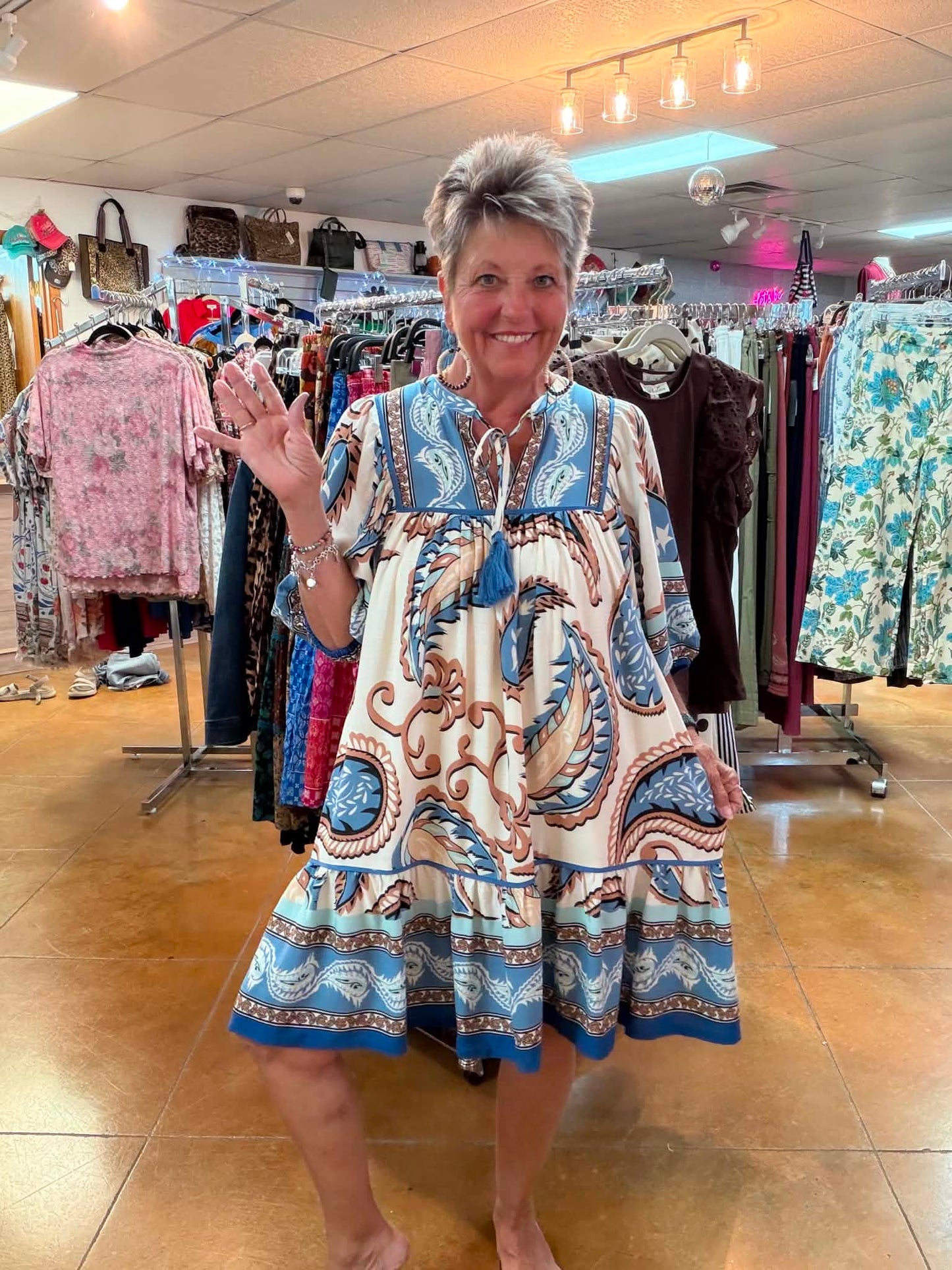 umgee blue mix dress
