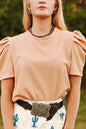 Lucky & Blessed bubble sleeve ribbed top