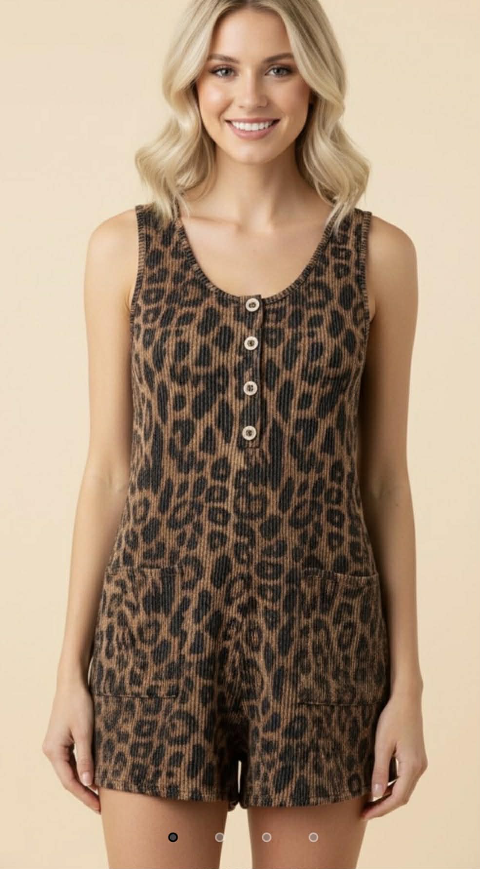 Heimish ribbed leopard romper PLUS