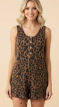 Heimish ribbed leopard romper PLUS