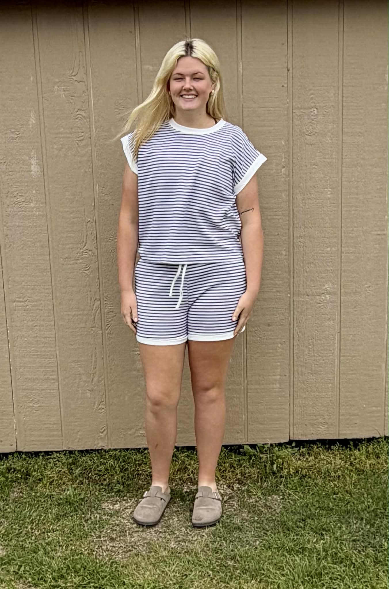 Zenana Striped shorts SET