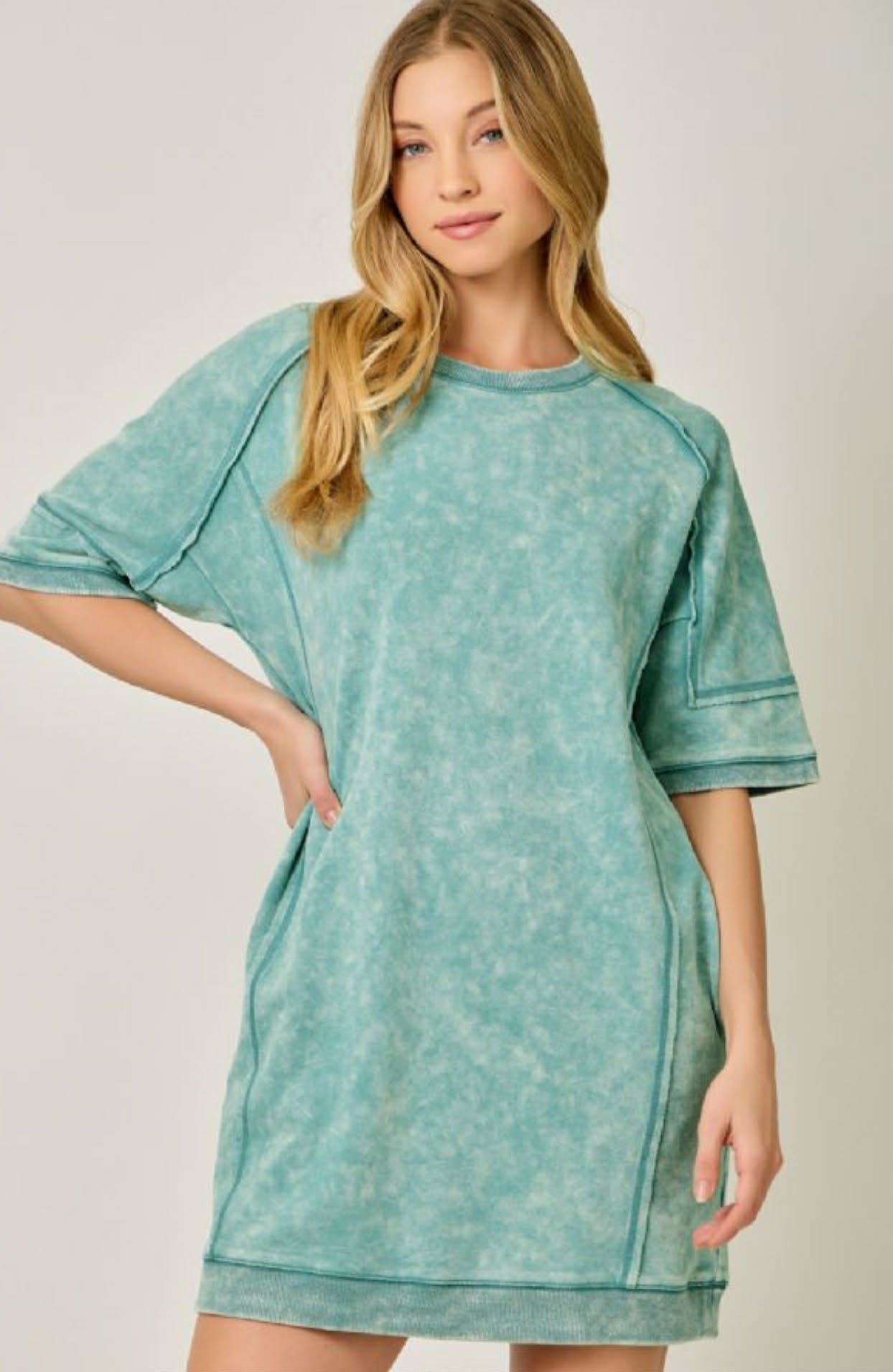 Mystree Washed Emerald Dress