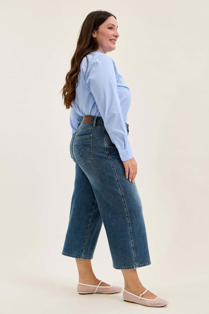 Judy Blue HW Dottie wide crop PLUS