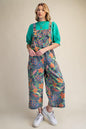 Easel Bright Floral Printed Overalls