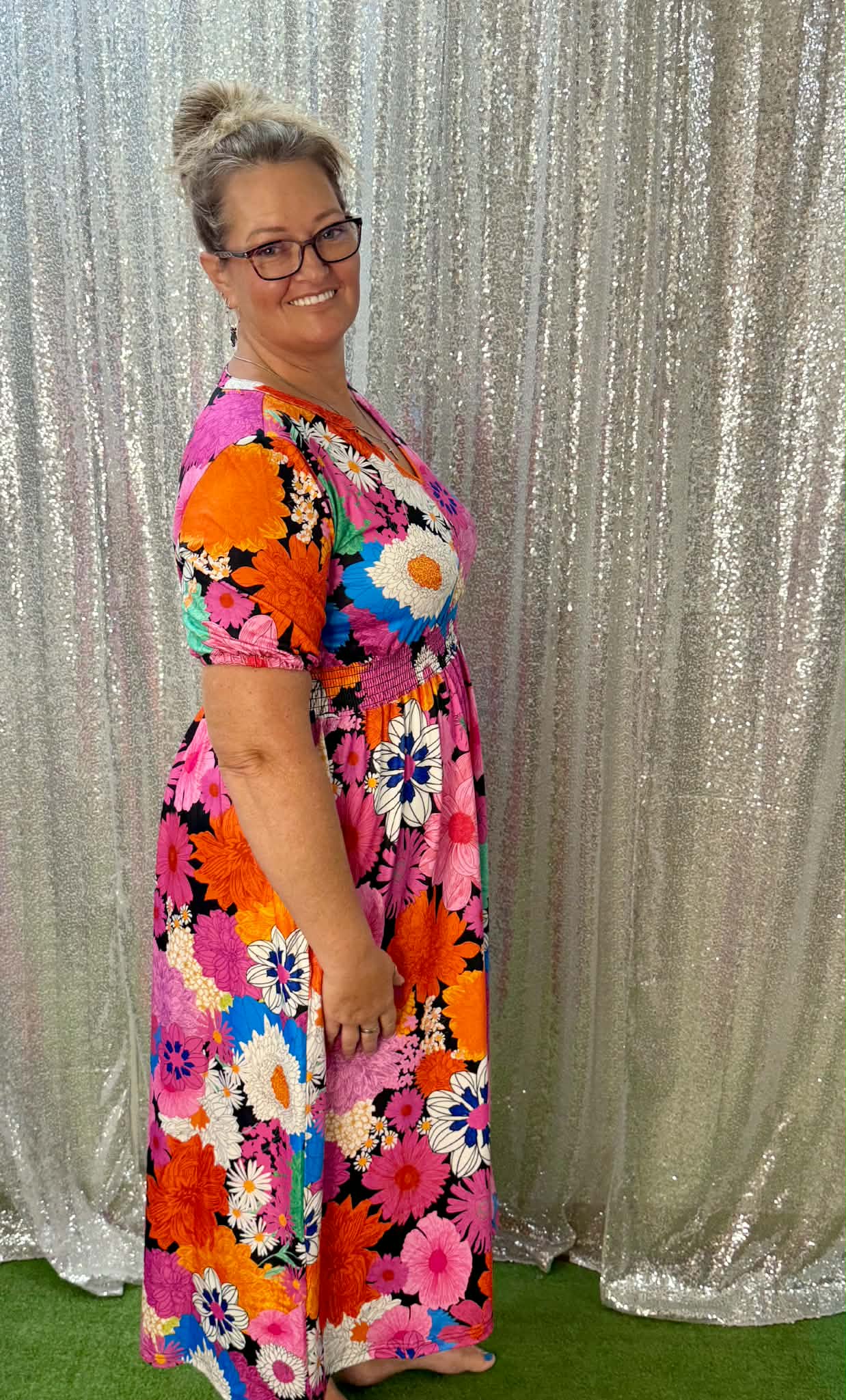 Southern Stitch Floral Midi Dress