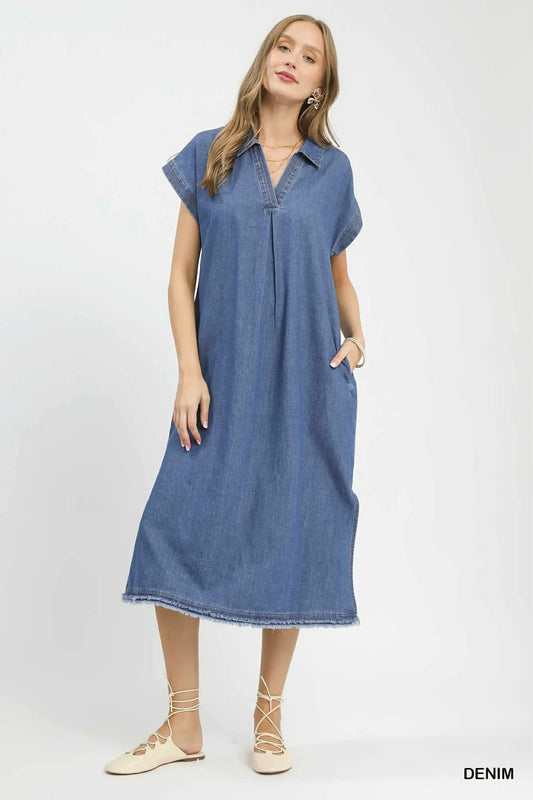 Umgee Stone wash midi dress